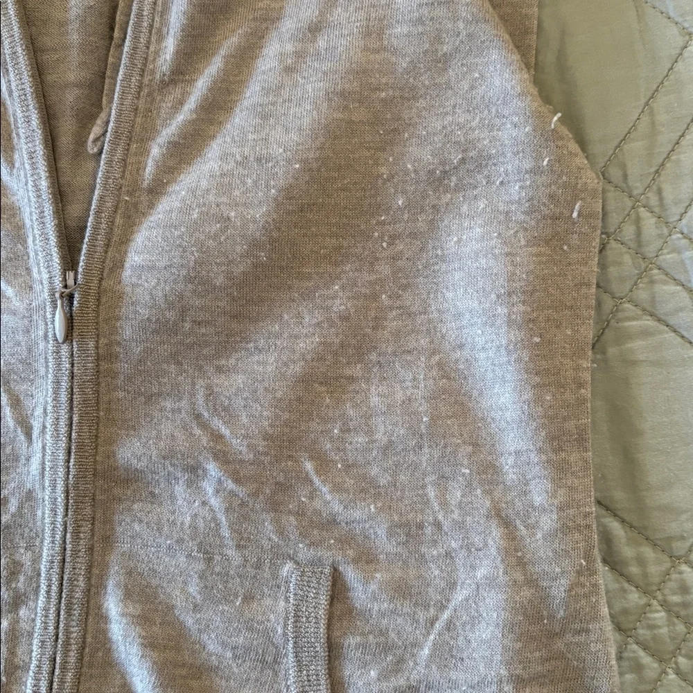 Neiman Marcus Grey Cashmere Zip-up Hoodie - Picture 3 of 4